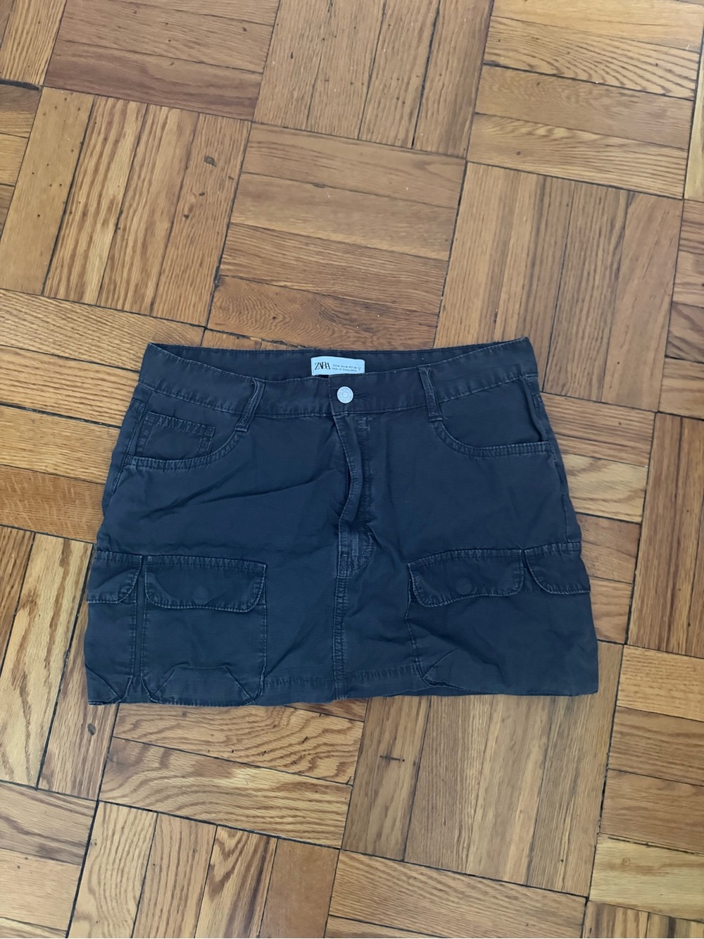 Zara Charcoal Gray Cargo Skirt